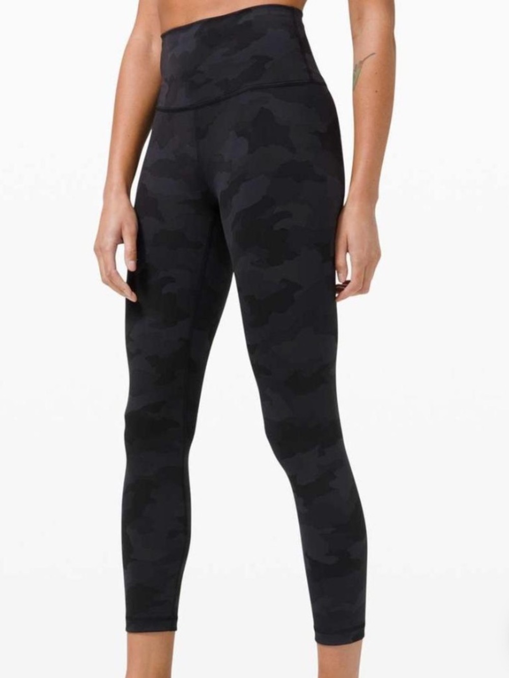 Lululemon Wunder Under Train, High-Rise full length, Camo Leggings - Black, 8